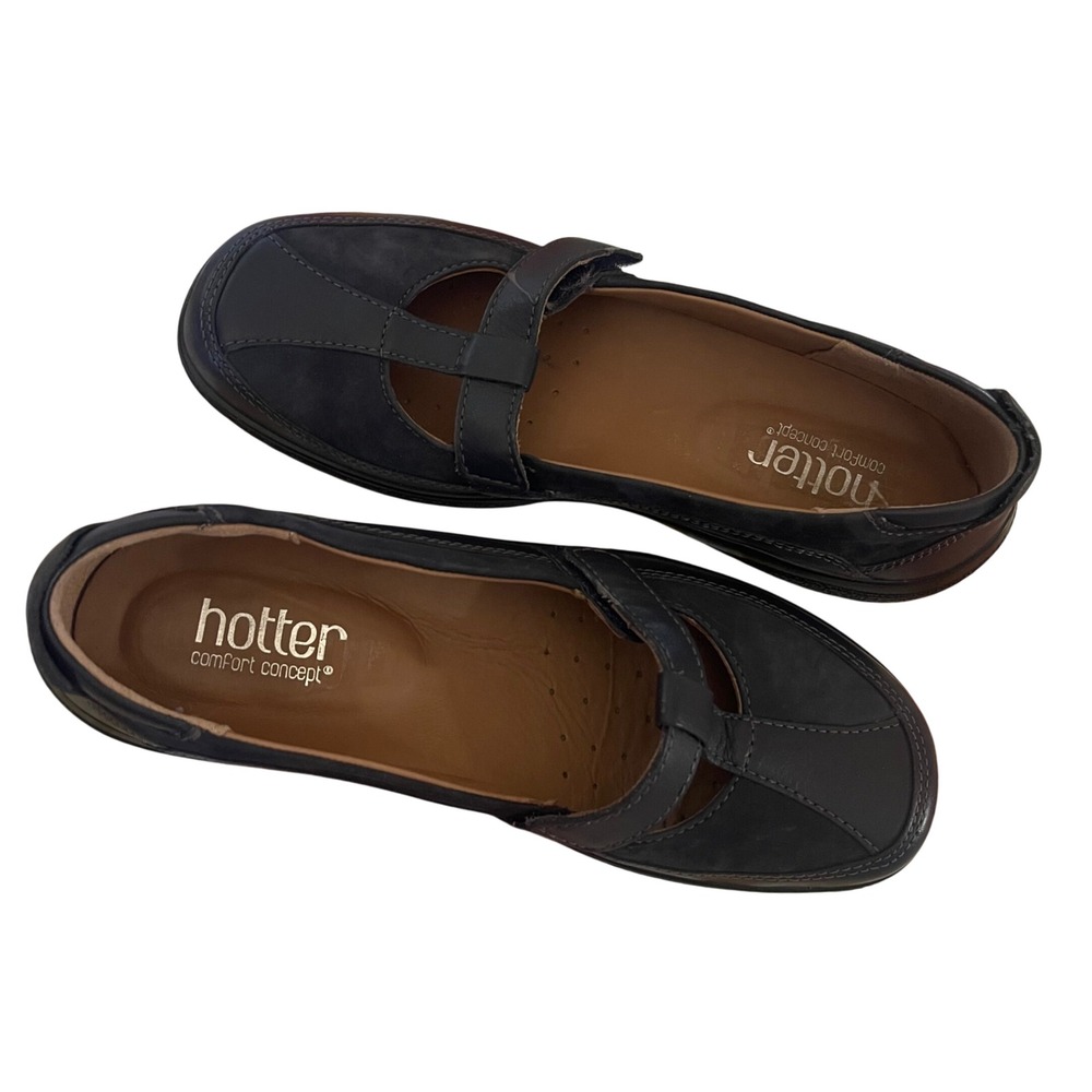 Hotter Comfort Concept Leather Mary Jane Shoes Comfort Walking Black US 7 - Picture 3 of 13